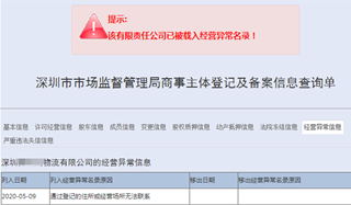 深圳公司地址異常不解決的后果